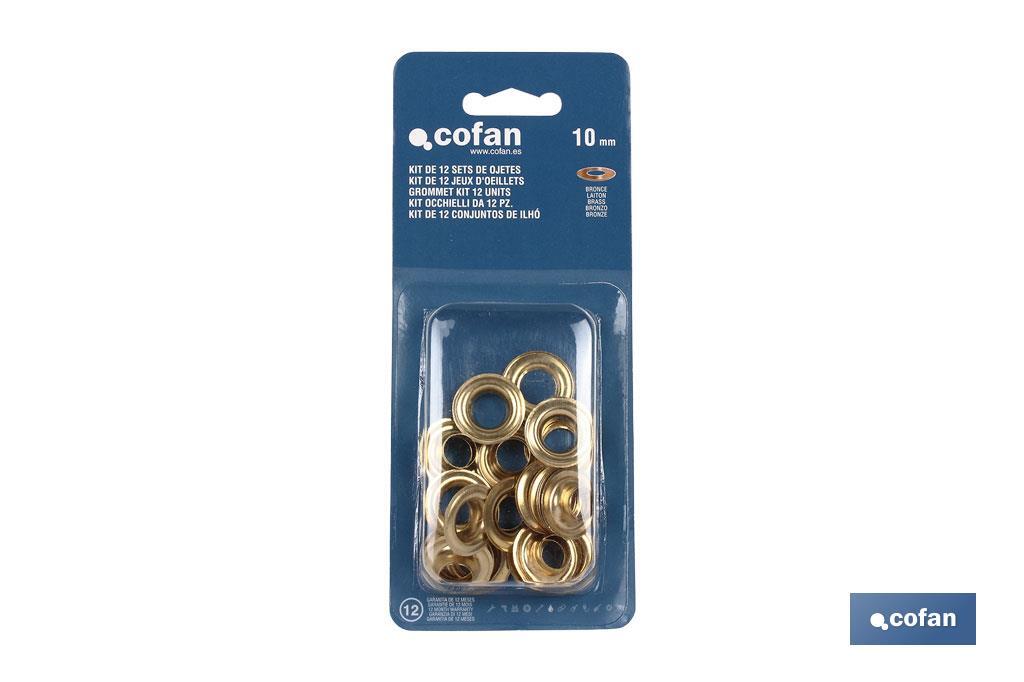 KIT DE 12 SETS DE OJETES 10 MM