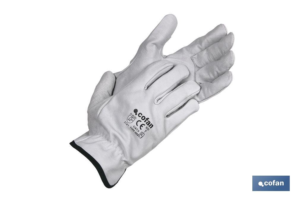 BLISTER GUANTES PIEL VACUNO GRIS T-10 (PACK: 12 UDS)