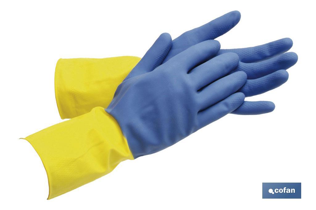 GUANTE BICOLOR LATEX REFORZADO T 8 (PACK: 12 UDS)