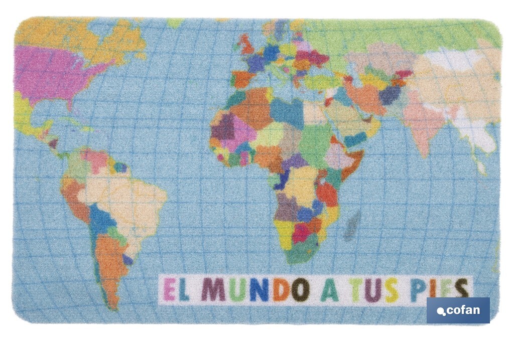 FELPUDO ESTAMPADO DIGITAL  EL MUNDO 40 X 60 CM (PACK: 1 UDS)