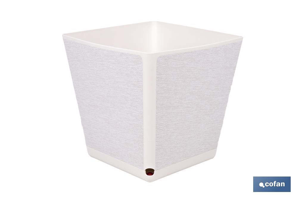 MACETA O MACETERO GAMA TEXTIL CUADRADA COLOR BLANCO PP 180 X 180 X 180 MM 3,7 L (PACK: 4 UDS)