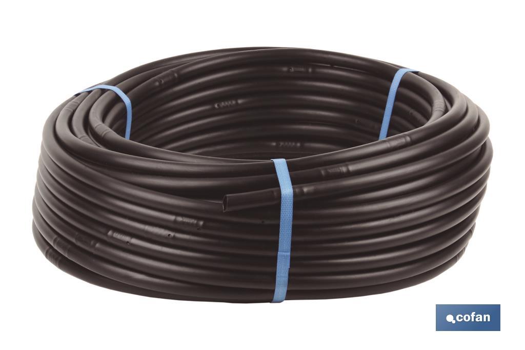 TUBO 25M RIEGO GOTEO NEGRO (Gotero a 0,50m) Ø16MM (PACK: 1 UDS)