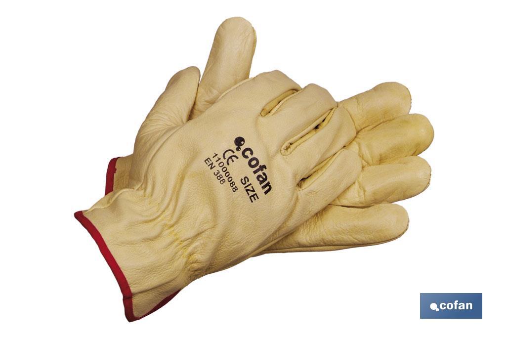 GUANTES PIEL VACUNO AMARILLO T-9 (PACK: 12 UDS)