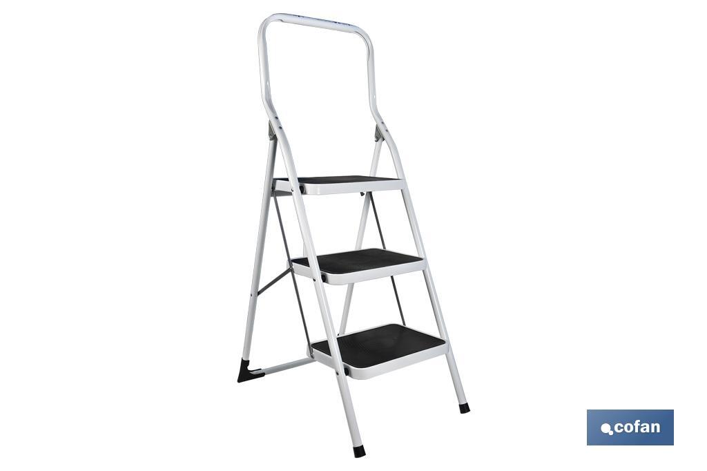 ESCALERA DOMÉSTICA ACERO 3 PELDAÑOS ALTURA 70 CM (PACK: 1 UDS)