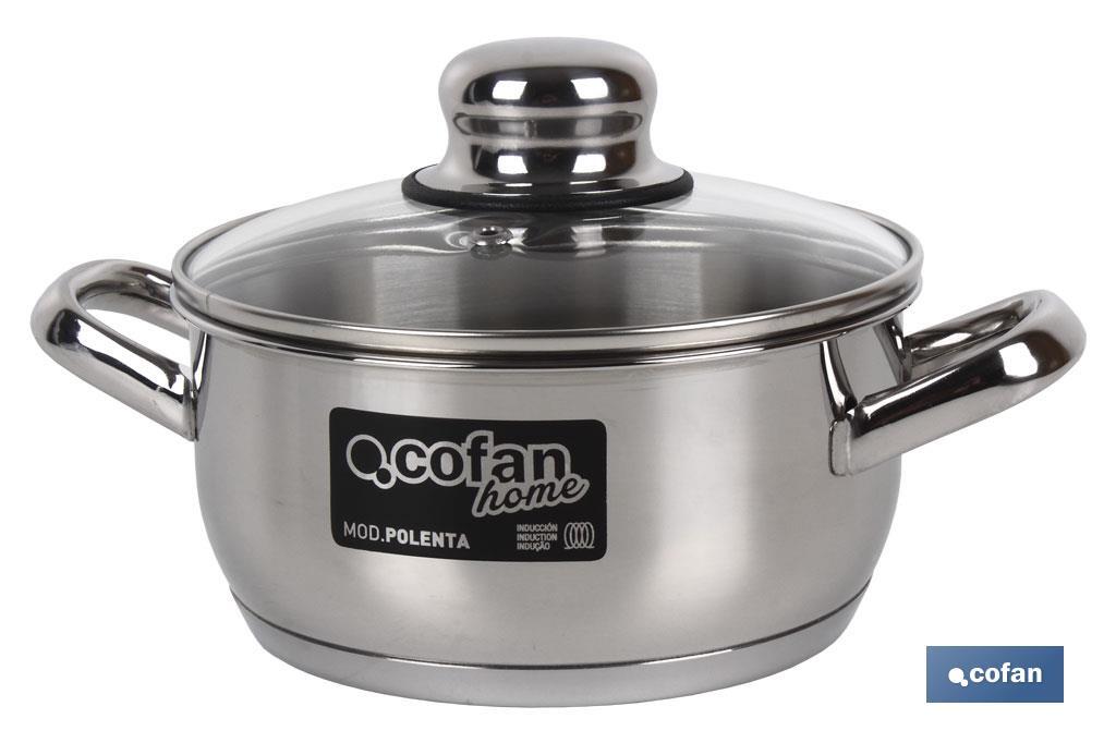 CACEROLA INOX INDUC.2.6L MODELO POLENTA T/ VIDRIO Ø200 MM (PACK: 1 UDS)