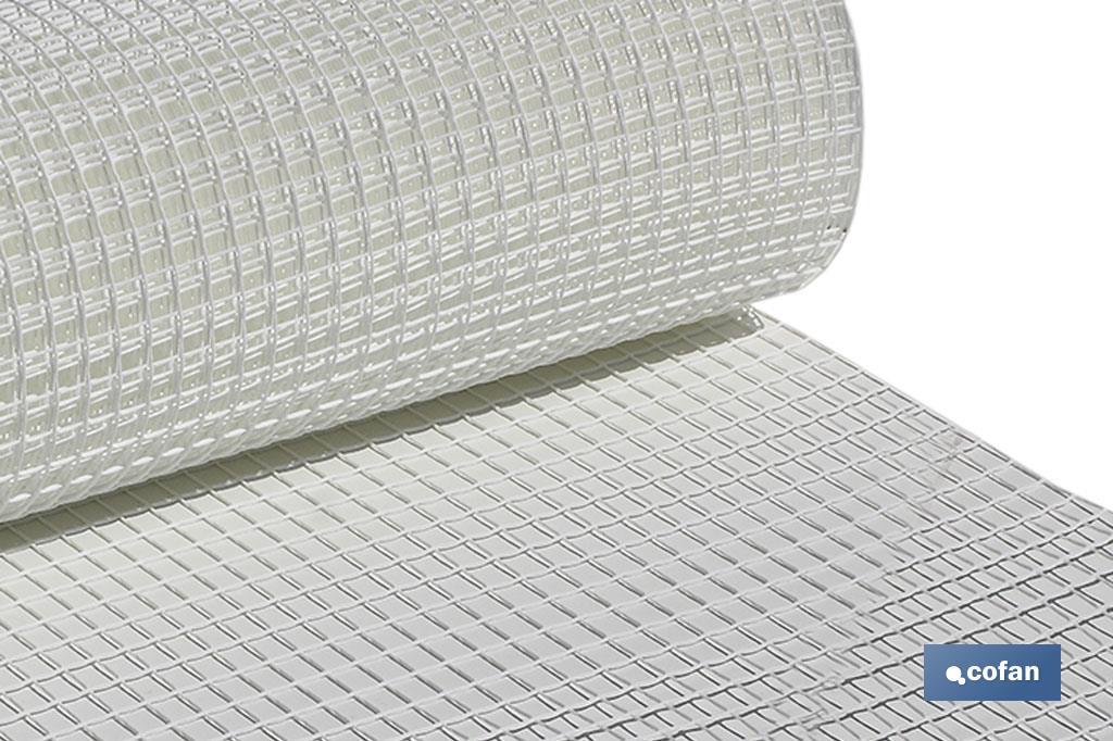 Malla de PVC | Hueco cuadrado de 20 mm | Color blanco | Medida 1 x 25 m