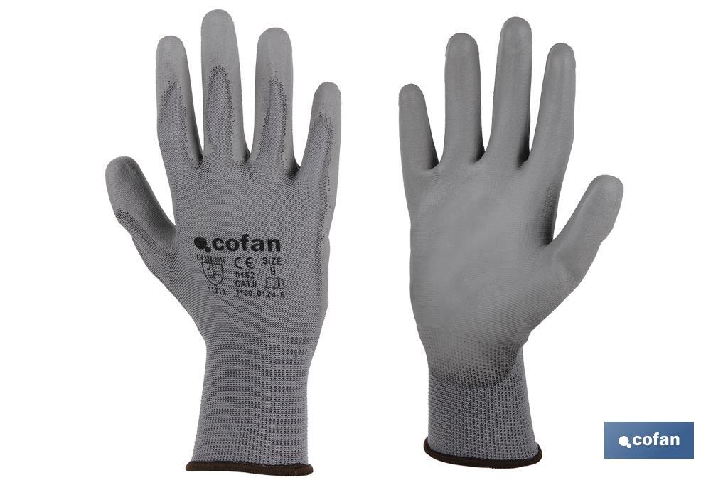 Guantes 100 % de poliéster | Impregnados para mayor seguridad | Flexibles | Protección y confort | Sin costuras