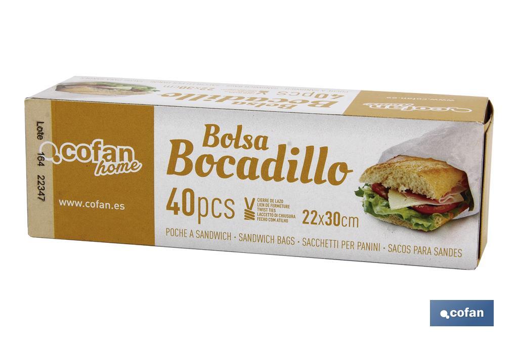 Bolsas para bocadillos/ sándwiches | Fabricadas en polietileno | Caja con 40 unidades
