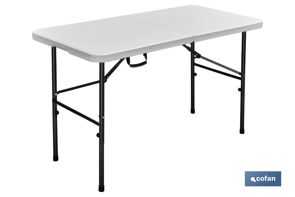 Mesa Plegable Rectangular con bloqueo de seguridad | Color: Blanco | Dos medidas a elegir