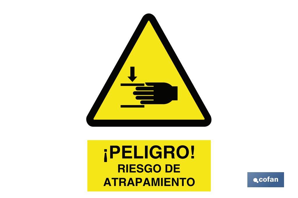 ¡Peligro! riesgo de atrapamiento