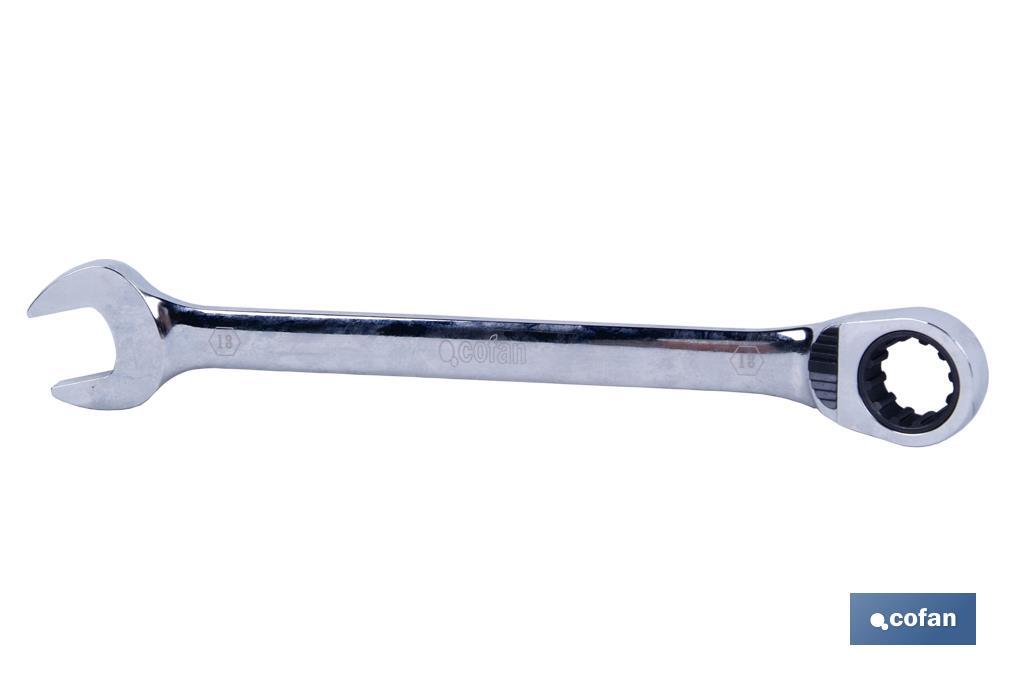 Llave combinada con carraca reversible | Medidas desde 8 hasta 32 mm | Acero pulido