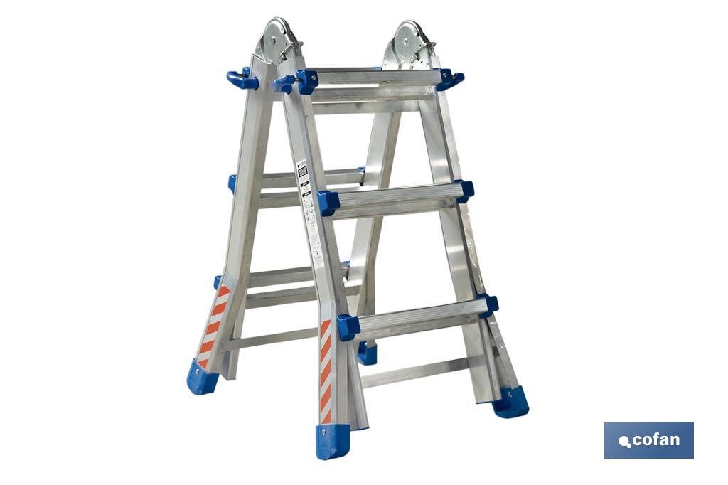 Escalera Plus Multiposición fabricada en Aluminio | Con diferentes medidas y peldaños | Normativa EN 131 y 150 kilos