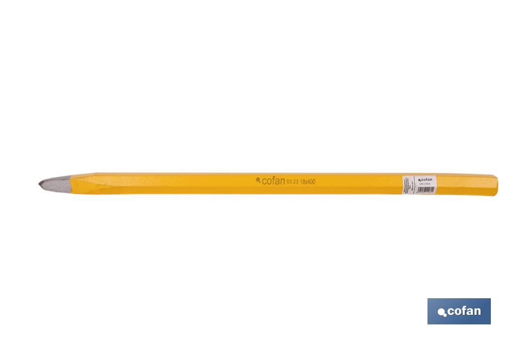 Puntero de construcción sin mango protector | Medidas desde 16 x 200 mm hasta 20 x 500 mm